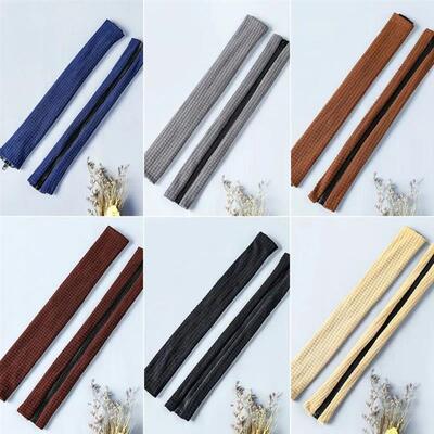 1 Pair Solid Color Zip Armrest Covers Spandex Elastic Armres