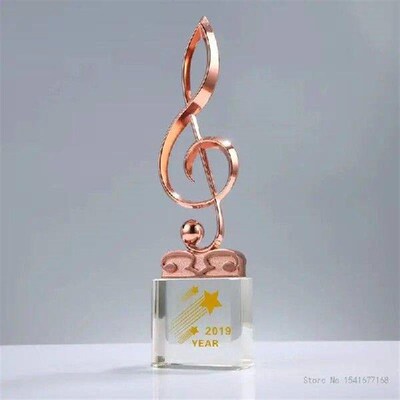 Customized Music Notation Crystal Trophy Lettering Medal
