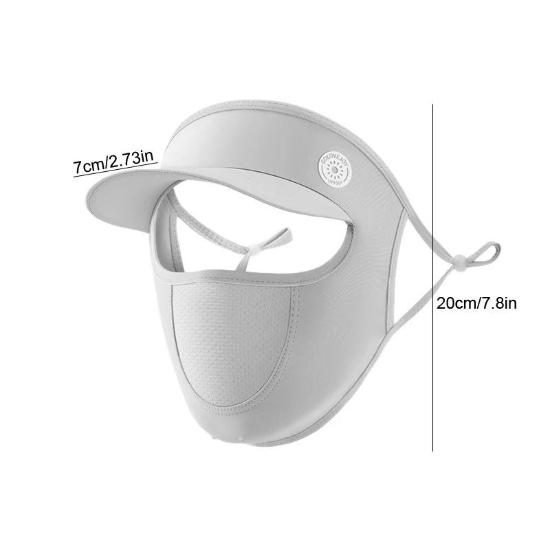 Summer Full Face Mask with Brim Sun Protection Breathable Wo图片
