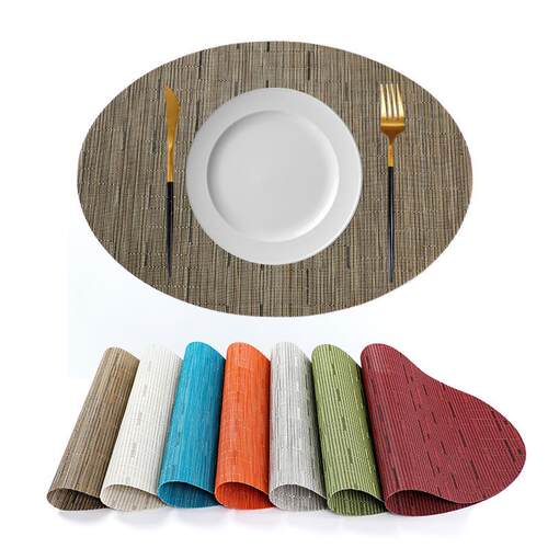Elliptical anti slip dining table mat and thermal insulation