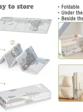 Baby Play Mat, Foldable & Waterproof Play Mats for Floor, Re