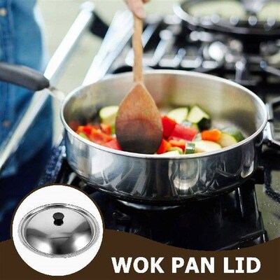 Pot Cover Cookware Wok Stainless Steel Lid Lids Replacement