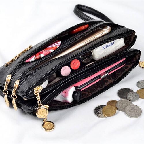 Personality Five Zipper Soft Leather Small Shoulder Crossbod