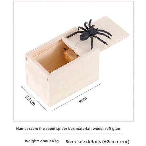 Trick Spider prank Funny Scare Box Wooden Hidden Box Quality