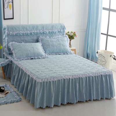 Washed Cotton L Lace imitatio0 Cotton Padded Solid Color Sin