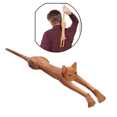 2022新品CAT-SHAPED BACK SCRATCHER 木制猫形背部抓挠棒