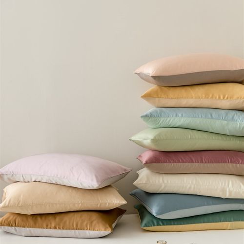 0S天丝枕8cmx7cm单个一对拍2奥地利兰精天丝素色拼夏季凉