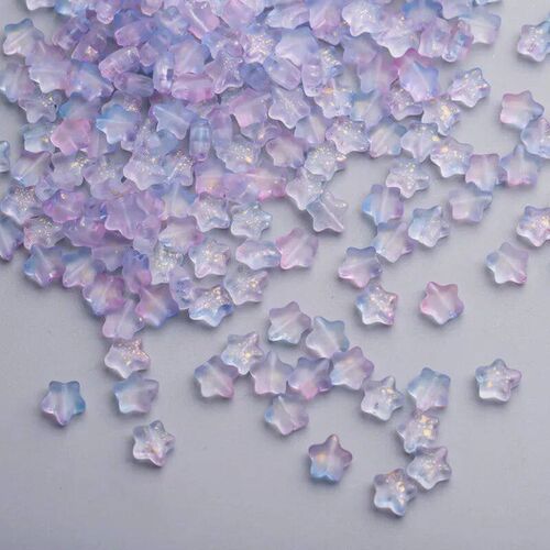 50PC/lot 8mm Frosted Gradient Color Star Beads Czech Glass L