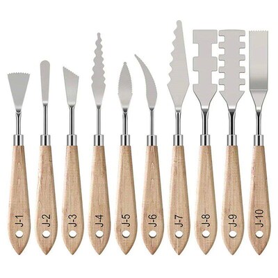 10Pcs Palette Knife Set, Stainless Steel Spatula Painting Kn