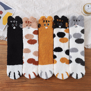 Cat Ears Socks Womens Cartoon Warm Socks Winter Thickness S