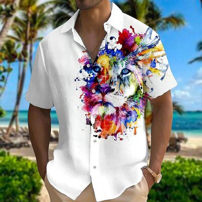 New 2023 summer shirt Hawaii short-sleeved shirt 3D printed