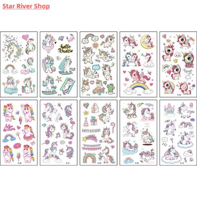 10pcs Fake Tattoo Stickers Cartoon Temporary Tattoo Kids Chi