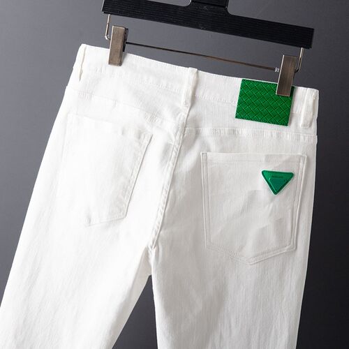 2023 Spring Autumn New Mens Straight Fit Pure White Jeans F