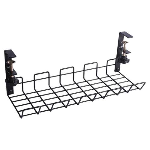 Wire Basket Shelf Under Table Storage Rack Wire Desk Cable U