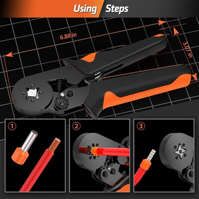 Hexagonal Self-Adjustable Ratchet Ferrule Crimping Tool Kit