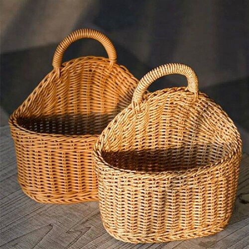 Hanging Woven Rattan Basket Wall Plastic Hanging Wicker