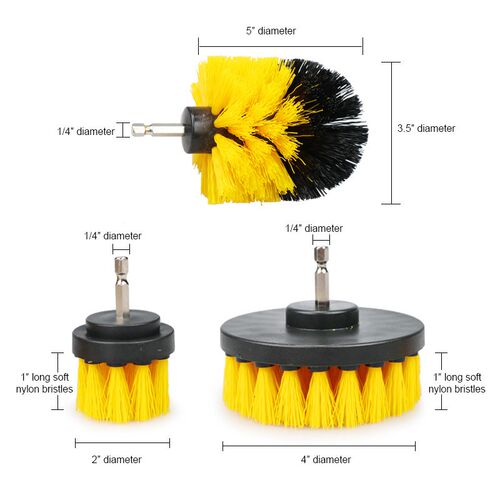 3Pcs/Set 2/3.5/4 Electric Scrubber Brush Drill Brush Kit P