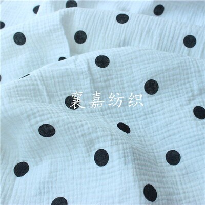 All Cotton Fabric Double Cotton Crepe Gauze Classic Polka Do