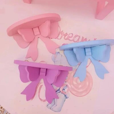 Wooden Decorative Shelves Girls Room Organizer Holder Pink