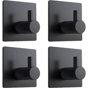 4Pcs Stainless Steel Bathroom Robe Hooks Adhesive Wall Hook