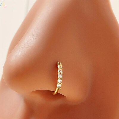 Sparkling Zircon Nose Rings Women Men piercing Body Jewelry