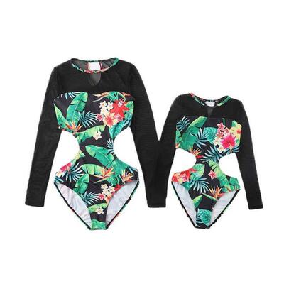 Parentchild Swimsuit New Long Sleeve Bikini Kids Swimming S