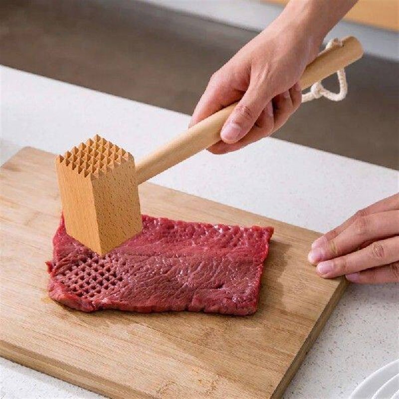 Creative Solid Wood Meat Hammer Double-sided Modern Simple - 实物图