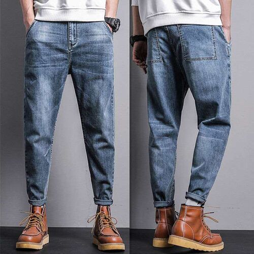 Mens Jeans Thin Loose Straight Spring and Summer Simple All