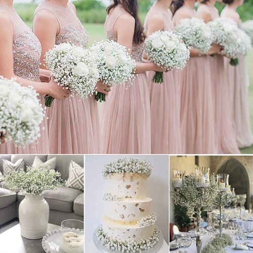 1/3/5pcs 52cm White Baby Breath Artificial Flowers Gypsophil