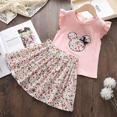 Melario Baby Girls Summer Clothes Flying Sleeve White ops wi