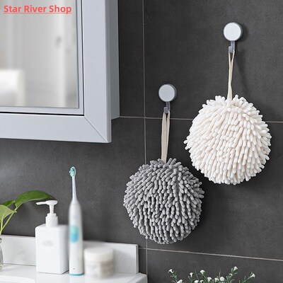 Chenille Hand Towels Kitchen Bathroom Hand Towel Ball with H