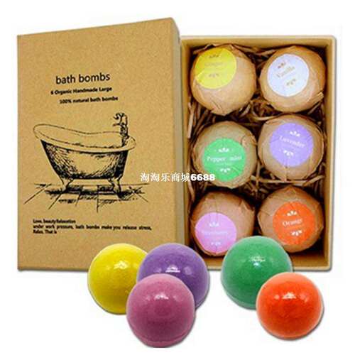 新款 New 6Pcs/set Bath Bombs Bubble s Ball Oil Sea Salt