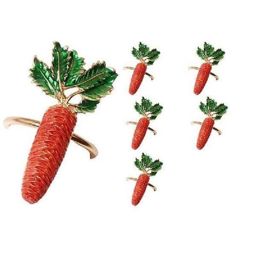 6 Pcs Easter Napkin Rings,Table Inlaid Carrot Napkin