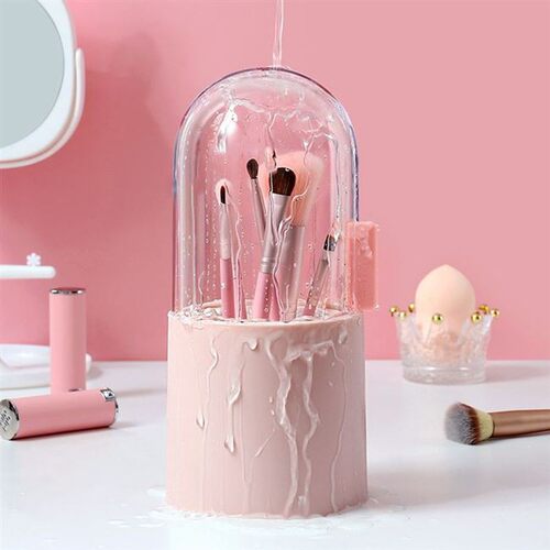dustproof makeup brush storage bucket transparent box cover