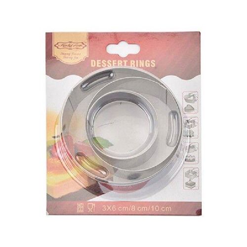 3 Pcs Stainless Steel Round Mousse Ring Cutter  Cake Shape