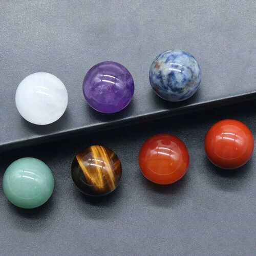 7pcs/Set Natural Stone 12mm Beads Crystal Amethyst Tiger Eye