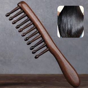 1Pc Natural wooden Comb Meridian Massage Anti-static No-snag