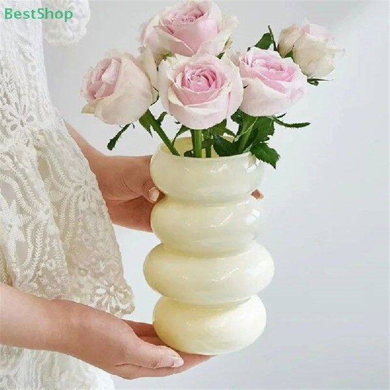 1Pc Glass Spiral Vase Scandinavian Flower Arrangement - 实物图