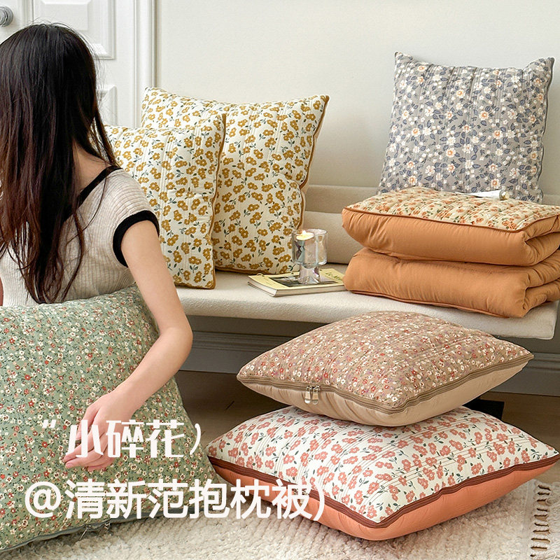 小碎花两用抱枕被二合一小清新女生汽车靠垫办公室沙发午睡空调被,居家布艺,抱枕被,淘宝优惠券,粉丝福利购,淘宝优惠卷