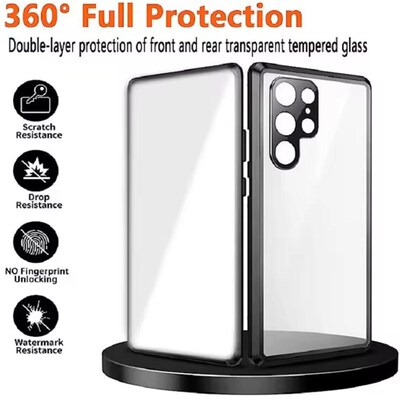 360 Metal Magnetic Security Lock Glass Cover For Samsung S