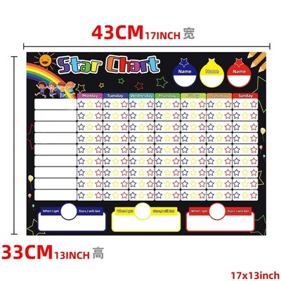 Magnetic Reward Behavior Star weekly Chore Chart for 2 Kids