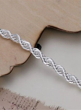 Hot Silver Plated Twisted Rope Bracelet Jewelry For Women