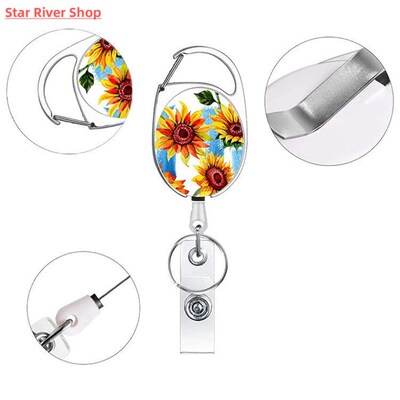 1Pc Retractable Badge Holder Unisex Name Card Cover Office