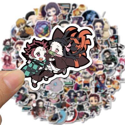 50/100Pcs Anime Sticker Demon Slayer Sticker Waterproof PVC