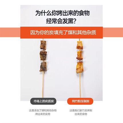 木炭烧烤炭家用无烟碳烤炉室内果木炭速燃炭竹炭冬天烤火专用炭块