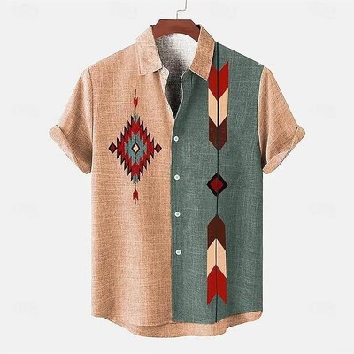 Mens Summer Hawaiian Casual Fashion Social Beach Style Shor