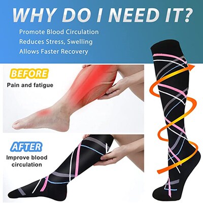 AM Compression Socks Athletic Men Women Best Graduated Breat