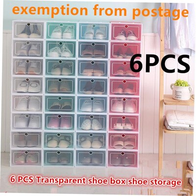 6 PCS Transparent shoe box 鞋盒 storage  shoe rack shoebox 1