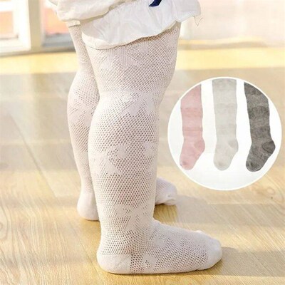 0-8Y Baby Girl Spring Summer Pantyhose Knitted Cotton Childr