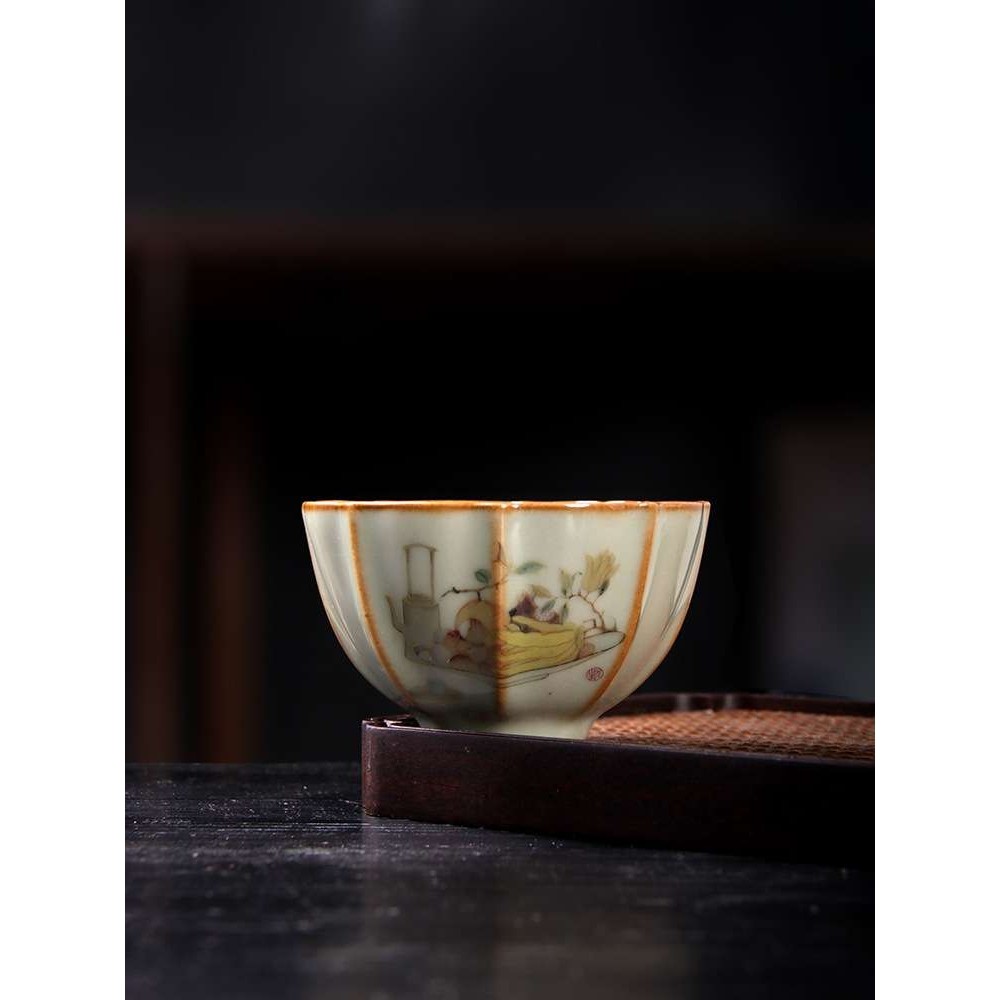 青玉汝窑描金心想事成主人杯中式茶盏汝瓷自在杯茶杯复古单品茗杯,3C数码配件,其它配件,淘宝优惠券,粉丝福利购,淘宝优惠卷